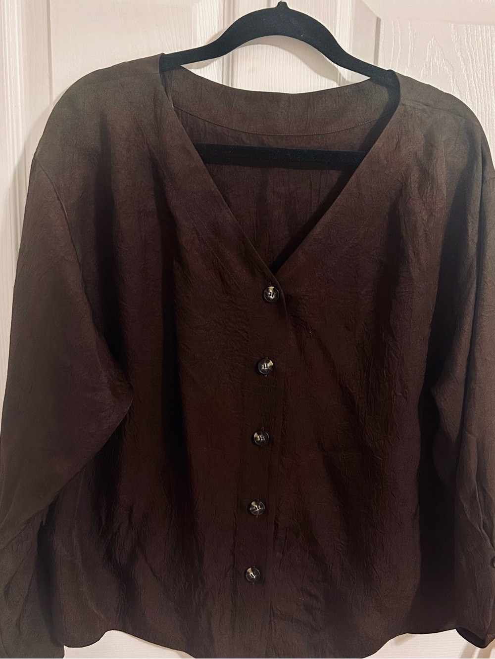 Massimo Dutti Chocolate  Button Reversible Blouse